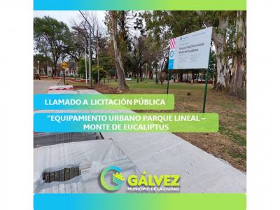 Llamado a Licitación Pública para Equipamiento Urbano Parque Lineal - MONTE DE EUCALIPTUS