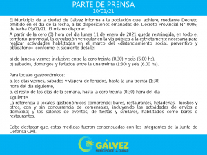 Coronavirus: Nuevas Medidas en la Provincia y en Gálvez